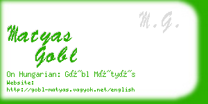 matyas gobl business card